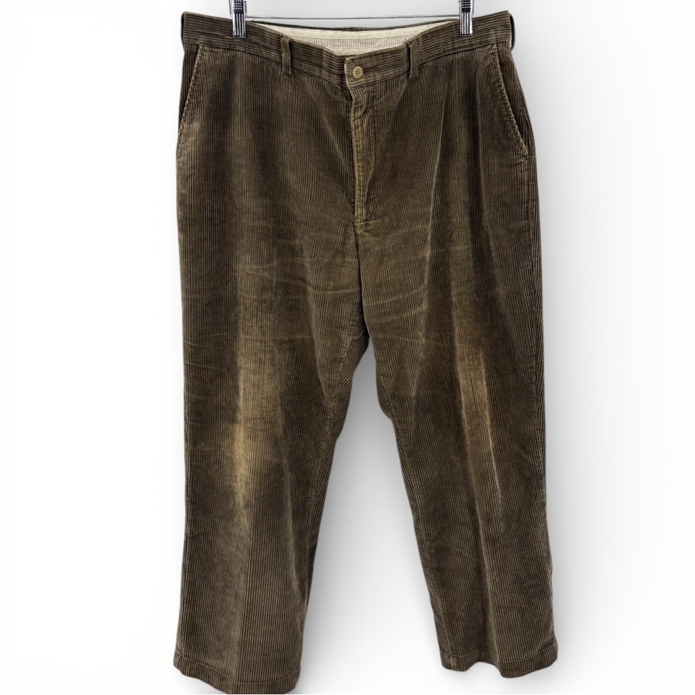Savane Men’s Brown Wide Wale Corduroy Pants Fall Winter